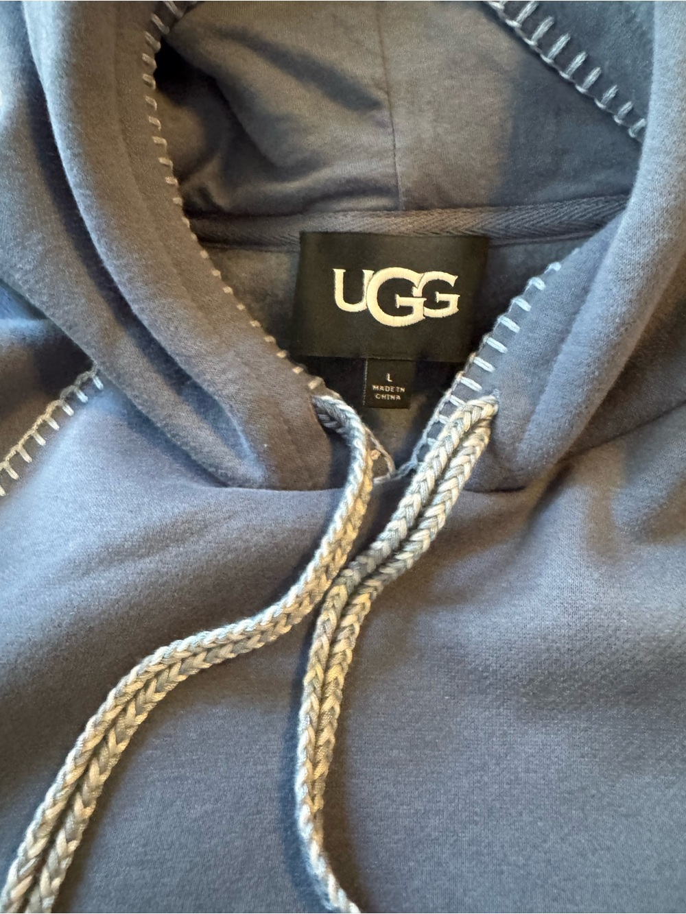 UGG Kelsey Hoodie Dress Large Blue Short Sleeve Pullover Sweatshirt Dress  L - Picture 10 of 15
